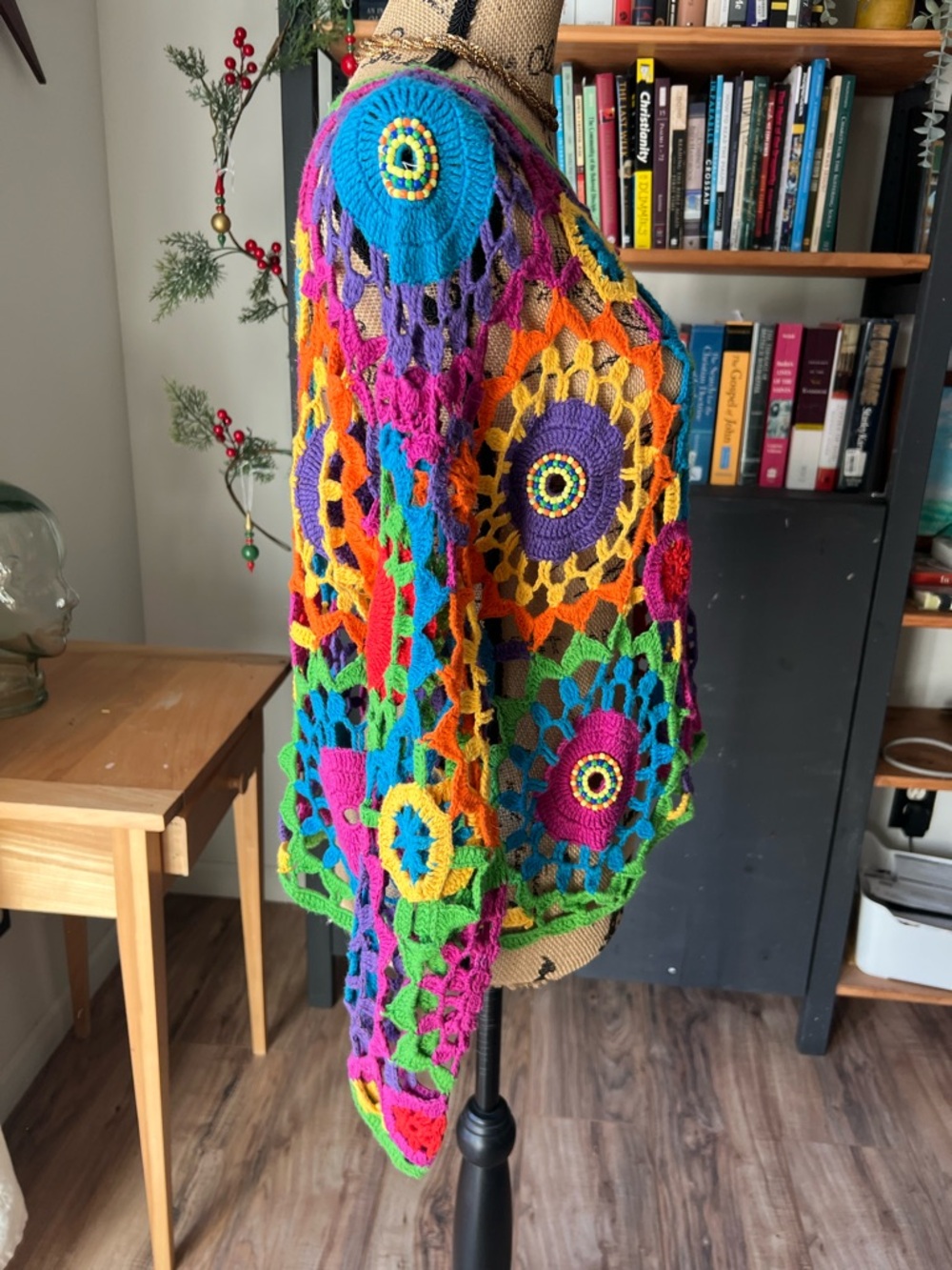 Colorful Crochet Circle Motif Sweater - Picture 3 of 6